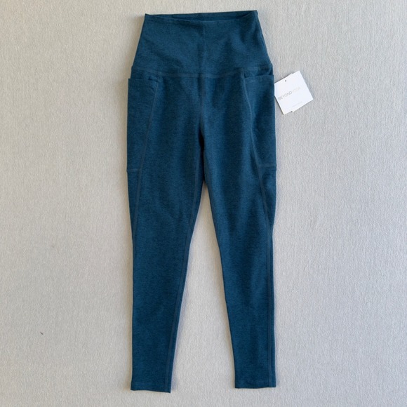 Beyond Yoga Spacedye Out of Pocket High Waisted Midi Leggings Deep Teal - Picture 1 of 12